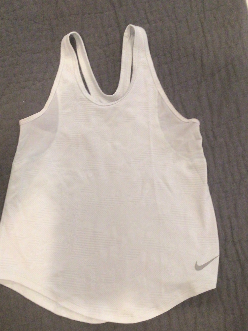 Nike gray Racerback Athletic Tank with Silver Swoosh